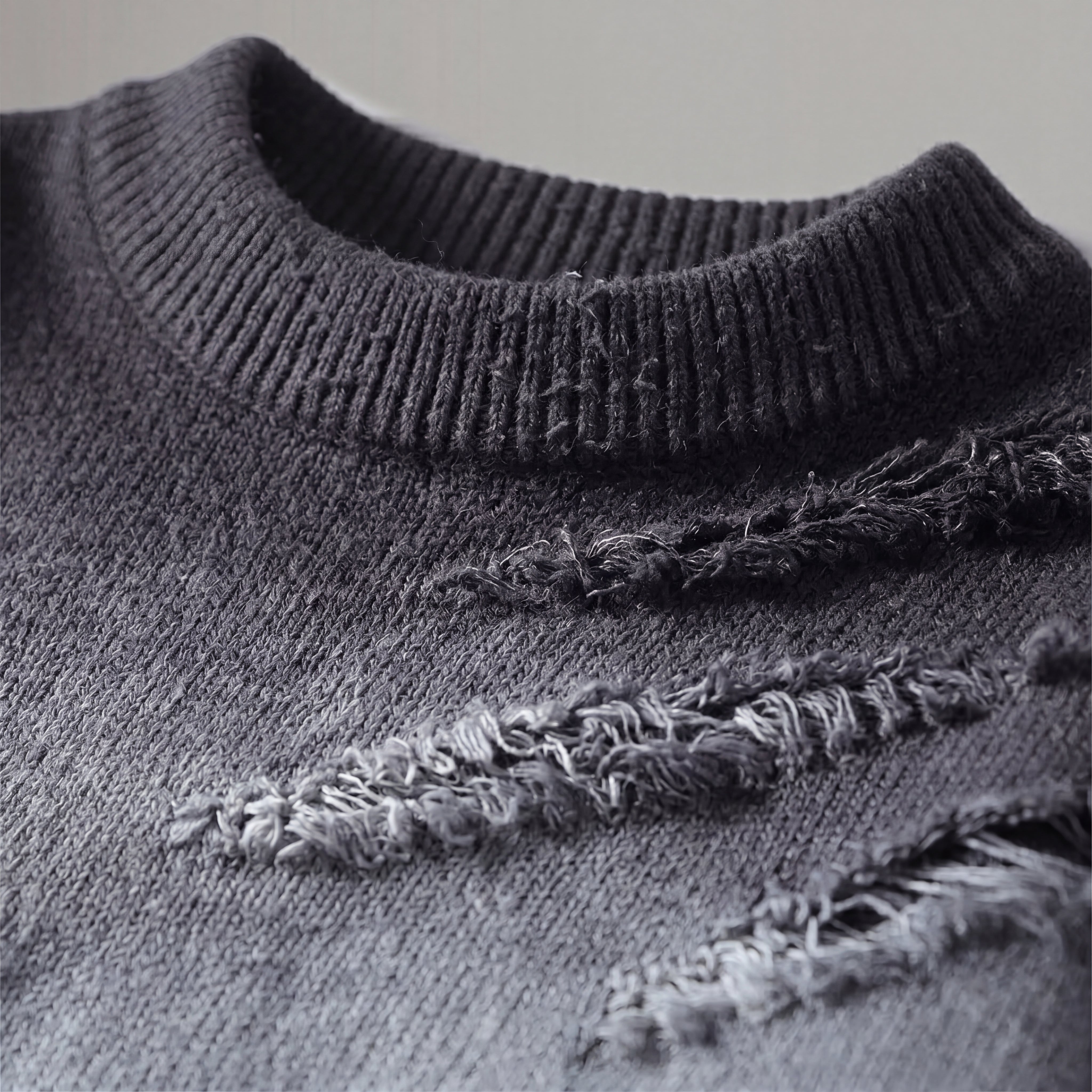 PRACTS Urban Verblasstes Distressed Rundhals-Sweatshirt
