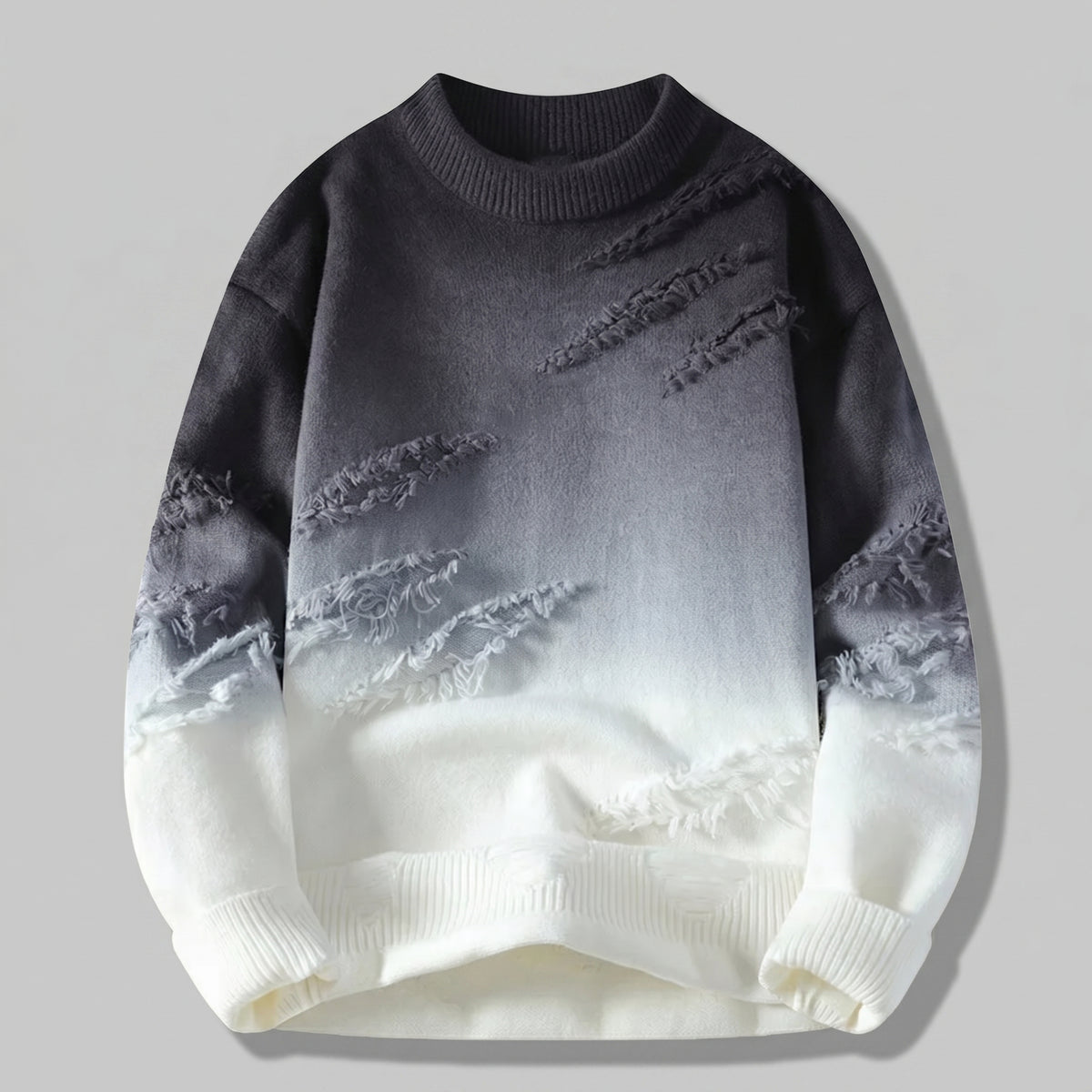 PRACTS Urban Verblasstes Distressed Rundhals-Sweatshirt
