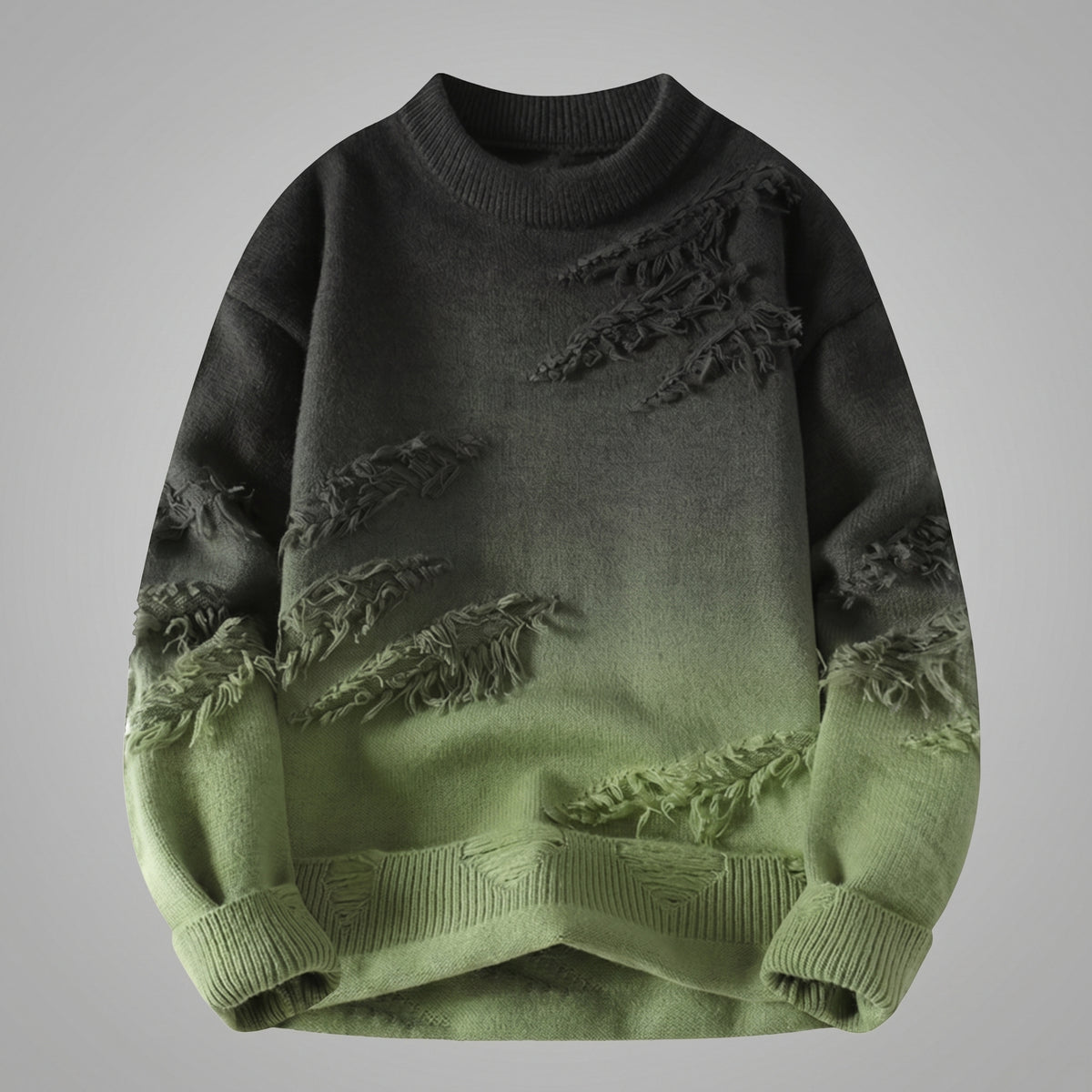 PRACTS Urban Verblasstes Distressed Rundhals-Sweatshirt