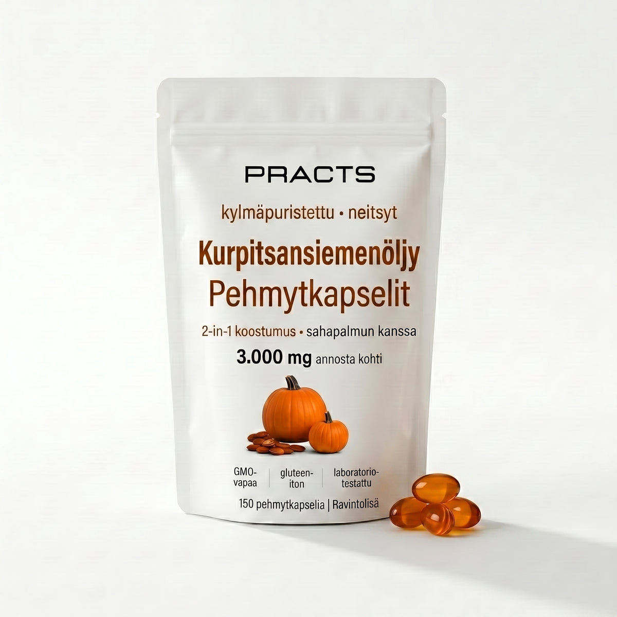 PRACTS Kurpitsansiemenöljy Pehmytkapselit