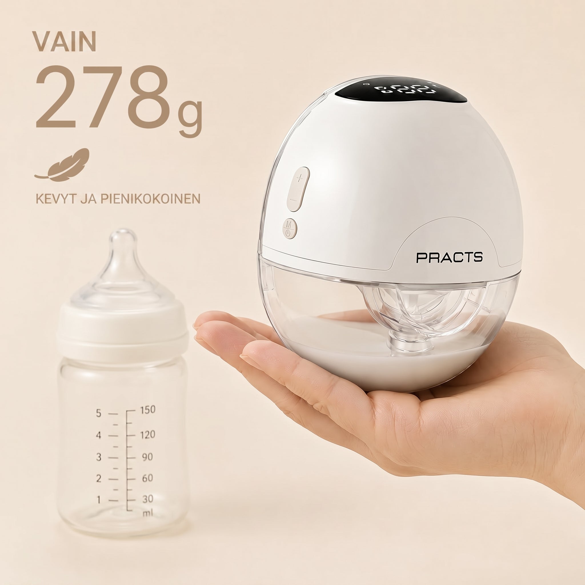 PRACTS Hands-Free Kannettava Sähköinen Rintapumppu