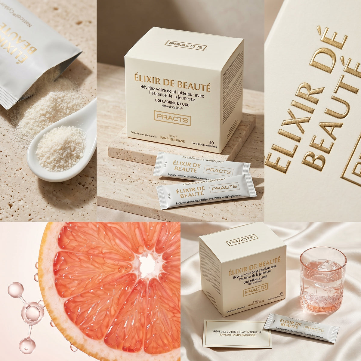 Practs ÉLIXIR DE BEAUTÉ COLLAGÈNE & LUXE, Naticol®CySkin®