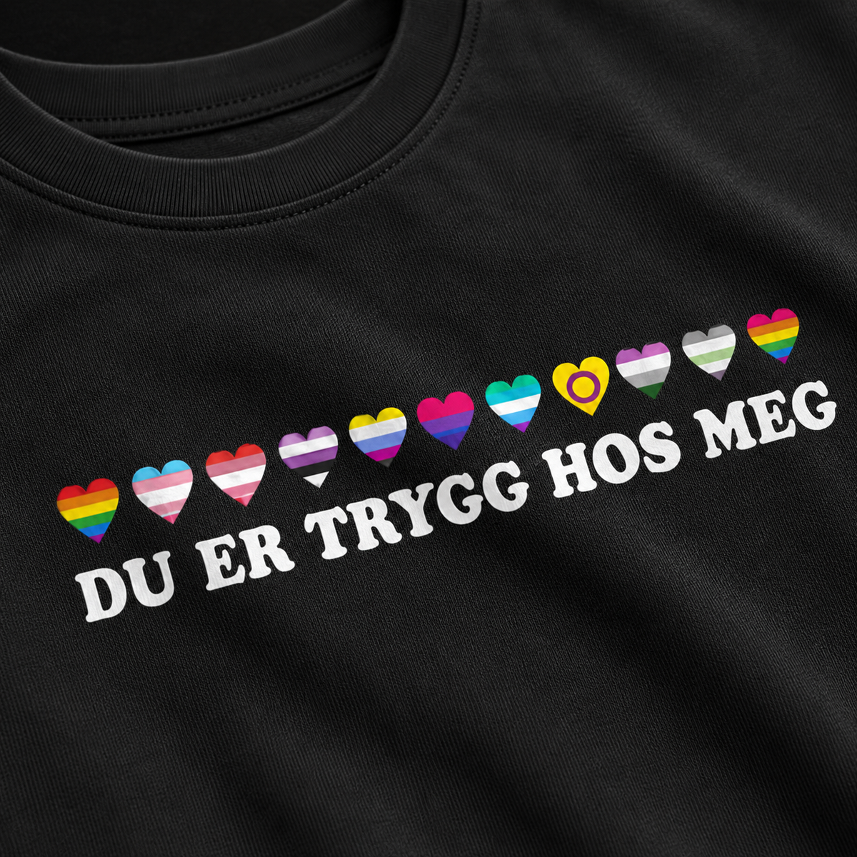 PRACTS Likestilling, Menneskerettigheter & Du er Trygg Hos Meg T-skjorte