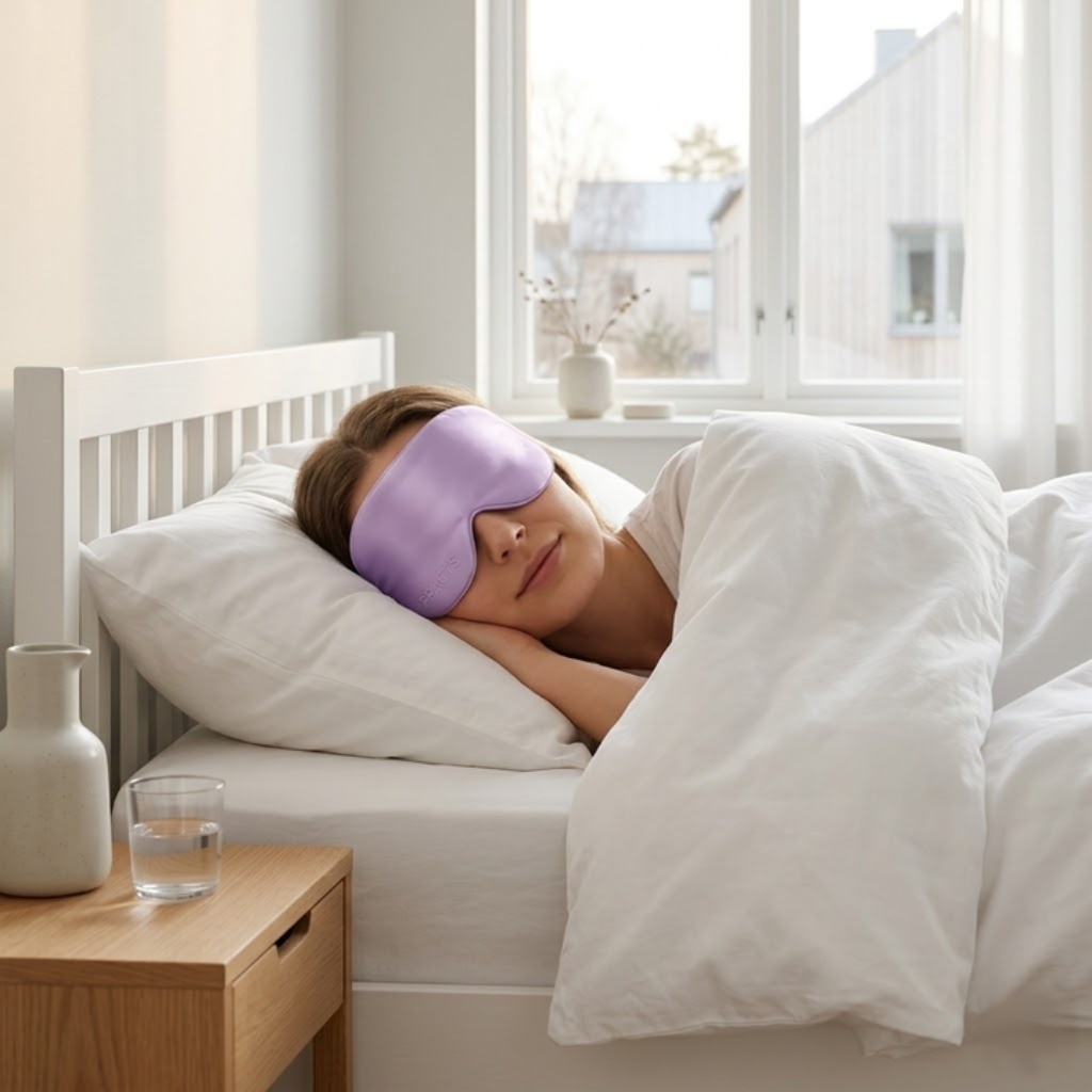 PRACTS 3D Konturerad Sovmask i Mullbärssilke