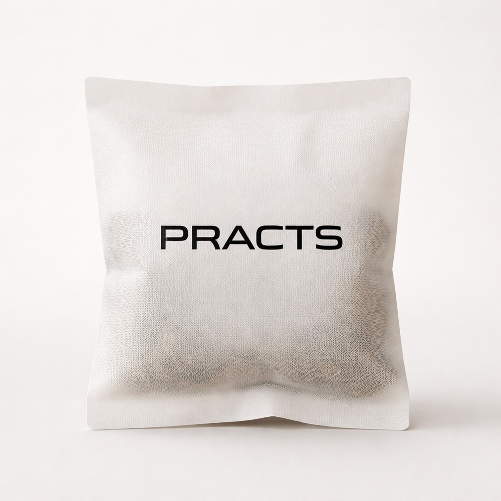Single PRACTS rodent repellent pouch on a clean background